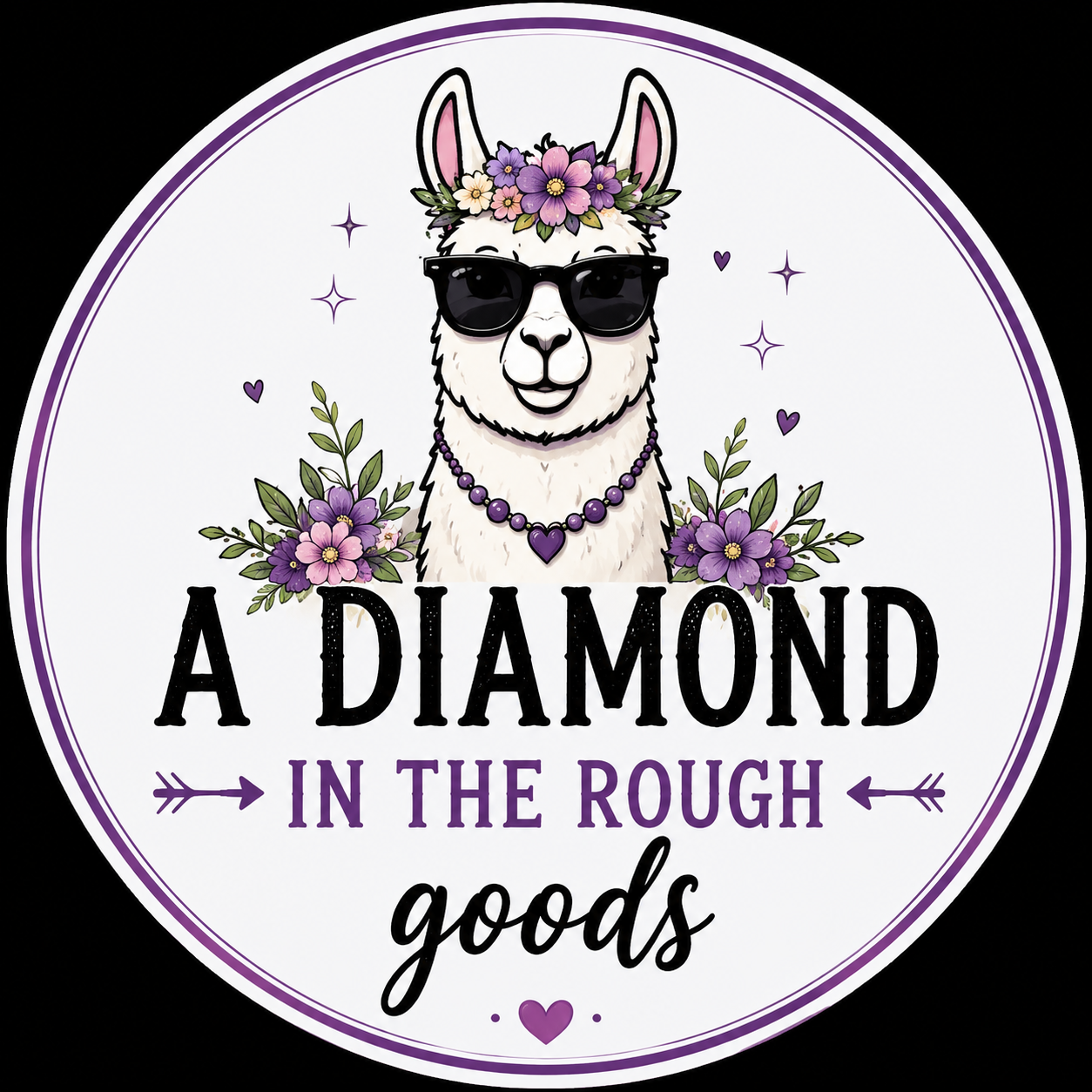 A Diamond in the Rough Goods llama logo